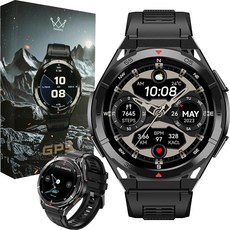 밀리터리 GPS 스마트 워치: 1.43인치 AMOLED 상시 켜짐 내장 나침반 고도계 기압계 피트니스경로 추적기 BT 통화 150+ 스포츠 IP69K 음성 지원 긴 배터리 수명