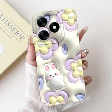 쿠쿠스토어 Realme Note 50 전화 케이스 Narzo N53 Shell 패션 팬더 토끼 동물 보호 실리콘 소프트 커버, 02 For Realme Narzo N53, 55 TYbai2154