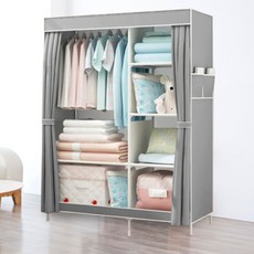 조립식 행거 드레스룸 시스템 옷방 더블 스탠드 옷걸이 비키니 옷장 이불장 시스템 장 추천 옷걸이 옷 바지 넥타이 행어 셔츠 원룸 가정용 이동형 셀프 설치 사무실 고시원, 더블 옐로우, 더블 옐로우