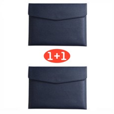 1+1 A4 서류 파우치 PU 파일백 자석버튼, 2개, 네이비