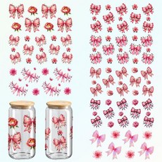 크리스마스 UVDTF 컵 랩 스티커 8팩 473.2ml(16온스) 컵 사이즈 유리 및 목재 공예용 UV 전사 (159), 159