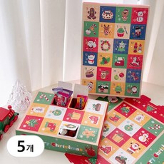 크리스마스 어드벤트 캘린더 DIY 선물 포장 상자 박스, 12구, 5p