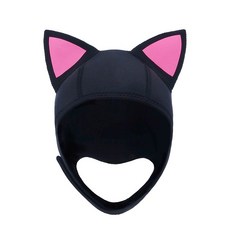 다이빙 모자 고양이귀 고양이 캡 스쿠버 서핑 잠수 다이빙후드, 핑크