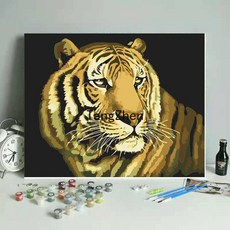 【TangZhen】유화그리기 유화그리기세트 유화 diy 채색 디지털 그림 만화 동물 어린이 수제 그림 그리다 거실 방 침실 장식품, 578, 60*75cm 내장형 2.5(색천)