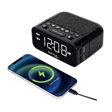 ZAPALA expert 알람 시계 라디오 2개의 알람 대형 LED 디스플레이 디지털 FM 시계 라디오 USB 충전 포트 조절 가능한 볼륨 및 조광 제어 깊은 잠자는 분들을 위