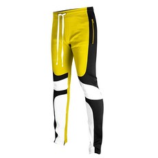 SCREENSHOT 남성용 어반웨어 프리미엄 슬림 핏 어반 트랙슈트 사이드 테이핑이 특징인 애슬레틱 스트리트 조거 하의 스포츠웨어 P11031-골드. X-Large 148