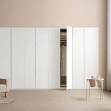 보루네오 E0 PET 무몰딩 딘트 여닫이 붙박이장 30cm, 푸쉬풀, 카본그레이 30cm