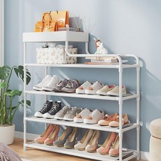 신발선반 다용도 정리 조립식 철제 수납 선반, 4단 화이트(가로80cm), 화이트(가로80cm)