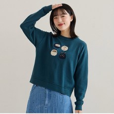 圓滾滾刺繡動物針織上衣QAJ822，可愛寵物針織衫，多色可選，舒適狗狗上衣, 藍綠,M, 1個