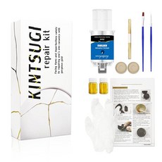Kintsugi 수리 키트 골드 도자기 개선을 위한 일본 긴츠기 키트 골드 파우더 미디엄으로 의미 있는 도자기 수리 의미 있는 선물을 복원하는 초보자에게 적합, Kintsugi 수리 키트 골드, 도자기 개선을 위한