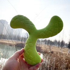 狗狗戶外飛盤 寵物耐咬浮水玩具 橡膠飛鏢, 綠色, 1個