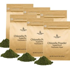 퓨어 클로렐라 슈퍼푸드 파우더 PURE ORIGINAL INGREDIENTS Chlorella, 6개, 226g
