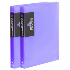 Heemang A4 透明文件 40 張 O 形環半透明, 紫色的, 2件