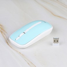 無線靜音滑鼠，輕巧便攜，高精度光學感應，舒適握感，辦公家用皆宜, 藍白, INF-MW-03