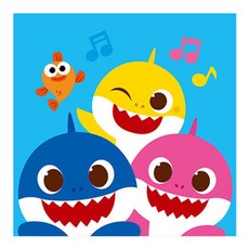 다함께 상어가족 보석십자수 미니이젤 20x20cm, 1개