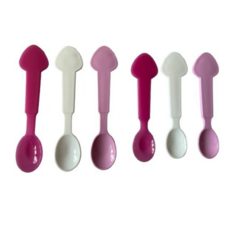 콩콩스토리 스푼 밀키스푼 요거트 티스푼 카페 티스푼 대형+ 소형 혼합, 18개, 혼합색상