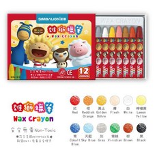 SIMBALION 雄獅 奶油獅 兒童安全無毒蠟筆, 1個, WNL-12A雄獅特大號蠟筆12色