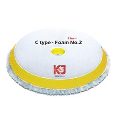蠟妹緹緹 KJ 日式羊毛 10mm緩衝層 拋光綿 5吋 經濟型 汽車美容拋光, 黃色, 1個