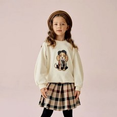 닥스리틀 여아 닥스도기 맨투맨 (크림) DVF25TM52M_CR