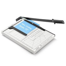 Ecraft 38.1cm15인치 단두대 종이 커터: 튼튼한 스틸 베이스 15장 용량 자동 클램프 안전 잠금 장치 및 마그네틱 가이드 - 사무실 및 공예용 정밀 종이 트리머, Ecraft 38.1cm15인치 단두대 종이 커터: 튼