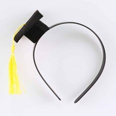 헤어소품 졸업식장식 미니 학사모 머리띠 옐로우 chl+4505rV