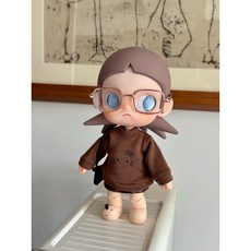 팝마트 지거 Zsiga 인형옷 BJD 1/8 액션 피규어 인형 20cm 브라운셔츠 레오파드 스커트 머리띠 안경 가방 세트 인형의상, 브라운셔츠+레오파드 스커트+안경+가방 세트