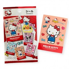 아기자기 굿즈 고급 일본 정품 헬로키티 50주년 랜덤 스티커 팩(전10종 1매입) 귀여운 포인트 소품