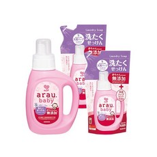 arau baby 無添加洗衣液 800mlx1 補充包720mlx2【組合】, 2.24L, 1組