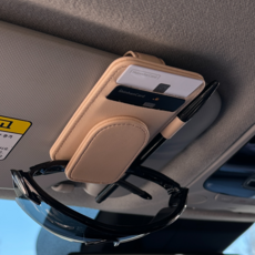 모너아 컴팩트 선바이저 카드포켓 차량용, 베이지, 1개