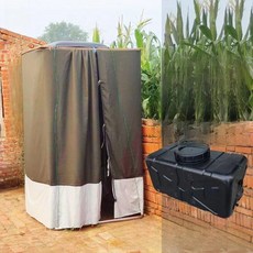 시골 목욕 필수품 철제 프레임 휴대용 화장실 접이식 캠핑 야외 탈의실 텐트, 1개, 8. 길이 너비 1m 높이 2m (두꺼워진) 큰 검은색