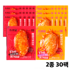 조아닭 THE 소스가 맛있는 닭가슴살 2종 혼합 100g 30팩(매콤떡볶이맛15팩+양념치킨맛15팩), 30개