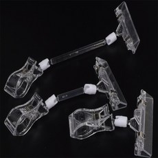 럭키땡큐 전시 홍보용 투명 플라스틱 라벨 집게 전시도구, 소