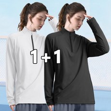 꽃소담 1+1 여자 등산 아웃도어 골프 집업티 긴팔 쿨티셔츠 운동복 헬스복 상의 MAL55