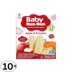 Hot Kid Baby Mum-Mum Gentle Teething Wafers 사과 & 호박, Apple & Pumpkin, 10개, 50g