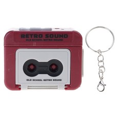업그레이드 레트로 카세트 테이프 키 체인 보이스 레코더 15s 녹음 기능 친구 애인 생일을위한 크리 에이 티브 선물, 빨간색