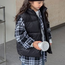 체루 목까지 따뜻한 어린이 패딩조끼 아동 겨울패딩 10세이하