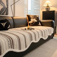 高級感沙發墊秋冬季新款直排一片式防滑異形坐墊四季通用蓋布, 1件, 異形知暮-深咖