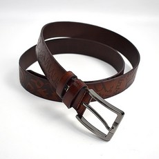 柒彩年代 真皮皮帶 滿版英字壓紋腰帶 NK196