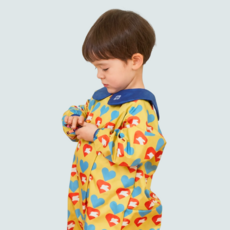 오우아스튜디오 버니 아동 영유아 방수 전신 미술가운 문센 촉감놀이, 하트캐롯 올리브