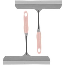 NUOBSTY 2pcs T자형 핑크 실리콘 자동차 유리 스크레이퍼 워터 와이퍼 세트 창문 청소 및 필름 용도 앞유리 거울 외장용 핸드헬드 스퀴지