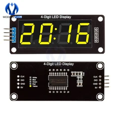 아두이노용 LED 디스플레이 모듈 TM1637 4 자리 7 세그먼트 0.56 인치 시간 표시기 튜브 레드 블루 옐로우, 01 Yellow, 01 China Mainland