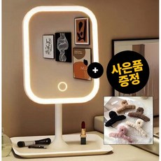 살림위드 충전식 LED 스마트 360도 조명 거울 머리핀 사은품, 화이트