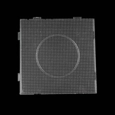 臺灣出貨-2.6mm拚豆豆融閤豆手工diy兒童材料包全套立體套裝工具熨燙拚圖, 5mm拼豆方形模板, 1個