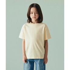 무신사 스탠다드 MUSINSA STANDARD KIDS 릴렉스드 크루 넥 티셔츠 [레몬 크림] MKBTS5K01-LA 458695