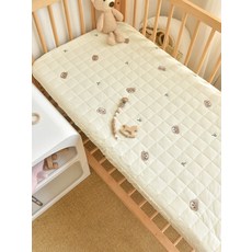 新生嬰兒牀防水隔尿A類牀笠寶寶純棉牀單可水洗兒童透氣牀墊罩套, 森林熊