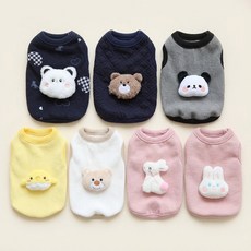 새끼강아지옷 xxs 초소형 아기 고양이옷 애견의류, 1개, 2.회색 곰돌이