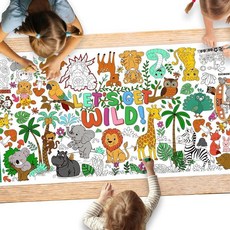 Gatherfun 7월 4일 컬러링 식탁보 | 애국적인 자이언트 포스터 80.9 x 182.9cm(31.5 x 72인치) | 독립 기념일 장식 및 활동에 이상적 | 교실 벽 또, WILD