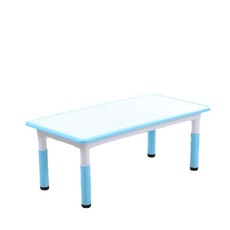 兒童可升降學習桌椅組 塑膠早教玩具桌, 天藍色白麵 - 桌子 60*60cm