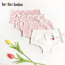 Rululubebe女童款櫻桃四角短褲 4件組 小孩款