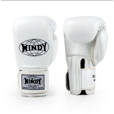 古川小夫 WINDY BGP高級魔術貼拳擊手套, 白色,12oz, 1個